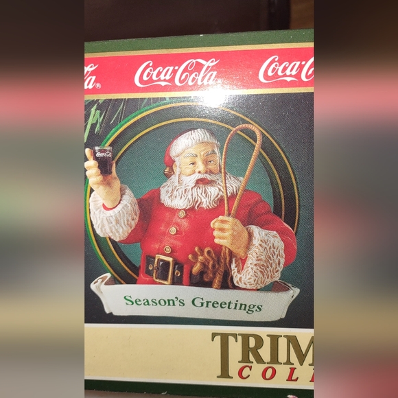Vintage bundle 1990's Coca Cola Santa Ornaments & Cards New In Boxes Great Gift - Picture 6 of 11